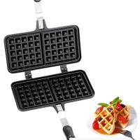 Horneador De Waffles Antideslizante Para Gas Stove Mold De Panqueques Y Pasteles Para Desayuno Forma Rectangular Material De Hierro Fundido - details 3