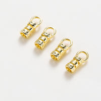 10Pcs Abrazaderas De Cierre Para Cordones De Cuero Y Cadena De Joyería DIY Platinadas En Latón Y Oro 14K/18K Con Anillo - details 3