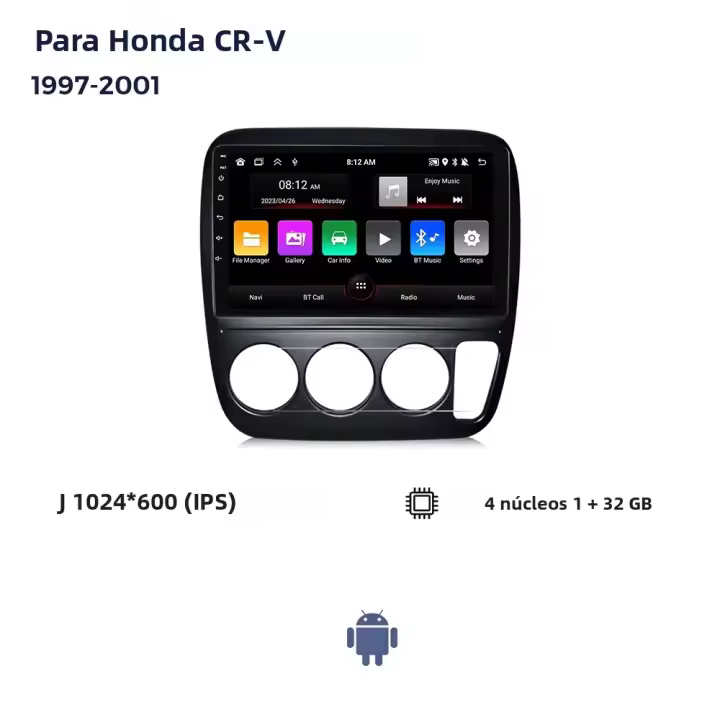 Navifly Radio De Coche Para Honda CRV 1997-2001 Multimedia Player Con GPS Navegación Android Pantalla Táctil 9' 2G RAM 32G ROM Soporte CarPlay Android Auto - 1