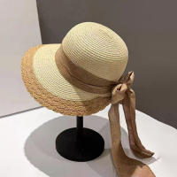 Sombrero De Paja Para Mujer Estilo Moderno Protección Solar Gran Alas Sombrero Casual De Playa Vacaciones Al Aire Libre - details 2