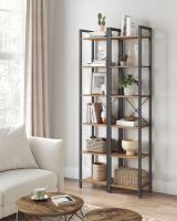 Estantería de 6 niveles multifuncional, librería espaciosa, ideal para oficina, salón, dormitorio y cocina, 40x30x187.5 cm, disponible en greige, marrón rústico y olmo pardo - details 14