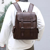 Mochila Grande Para Laptop 2023 Mochila De Hombro Suave Para Hombres Material Principal PU Cuero Negro Marrón Bolsa Escolar Para Adolescentes Y Jóvenes - details 11
