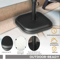 Outsunny Base de Sombrilla de Jardín Peso 11 kg Soporte para Parasol de Cemento para Mástil de Ø32-38 mm para Terraza Patio Exterior 36x36x31 cm Negro - details 5