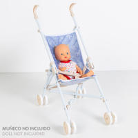 COLORBABY - Silla de paseo para muñecas plegable, modelo Nature Blue, carrito juguete +3 años, estilo paraguas, cochecito 28x42x56 cm, juguetes para niñas y niños, carro para muñeco - details 1