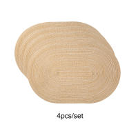 Juego De 4 Tapetes De Mesa Oval De Algodón Tejidos a Mano Antideslizantes Para Comedor Cocina Lavables Estilo Japonés - details 1