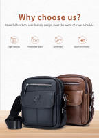 Bullcaptain-Bolso de hombro informal para hombre, bandolera de negocios de alta calidad, de cuero de vaca, Mini bolsillo de gran capacidad - details 1