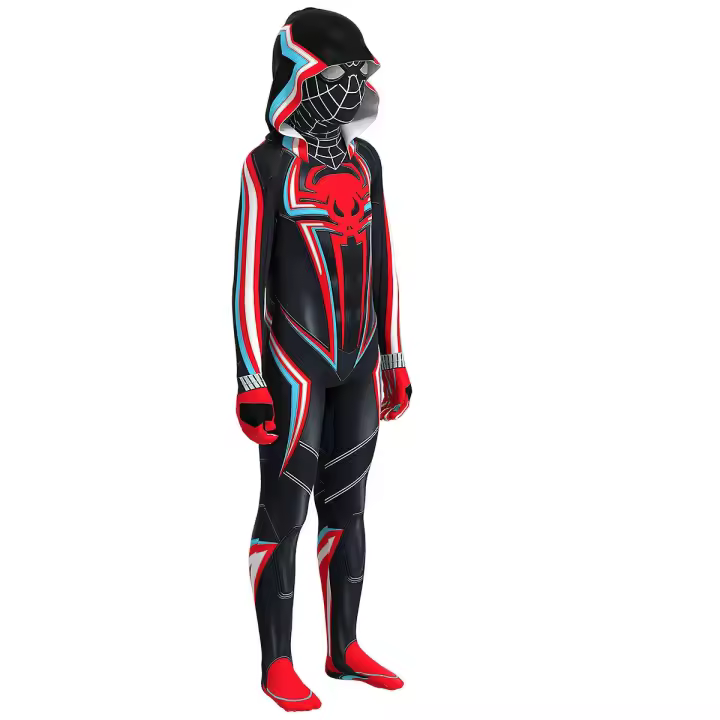 Disfraz de Spider-man para niños, mono con capucha para Halloween, traje de vestir elegante, regalos A - 1