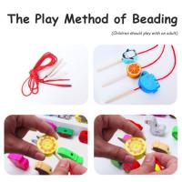 Juguetes Educativos De Madera Con Cuentas Para Bebés 42pcs DIY Montessori Juegos De Aprendizaje Con Frutas Y Animales Para Niños - details 11