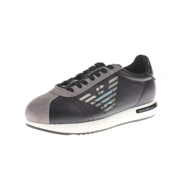 Emporio Armani Zapatillas Zapatos de Hombre Azul Gris X4X260 XM050 A823 - 1