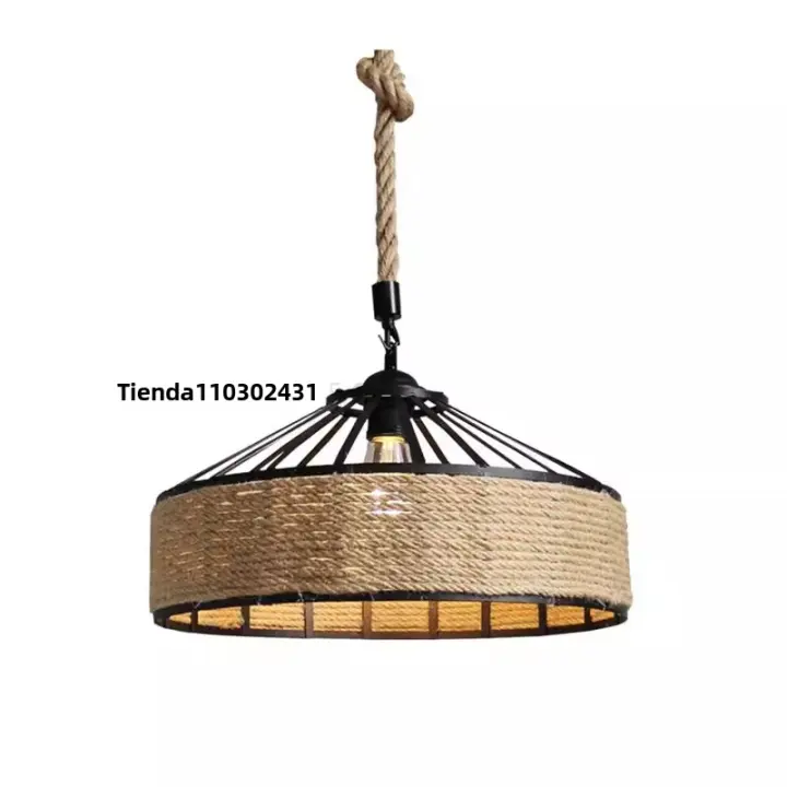 Lámpara Colgante De Hemp Clásica Para Techo Lámpara De Luces Antigua Y Retro Industrial De Hierro Para Comedor - 1