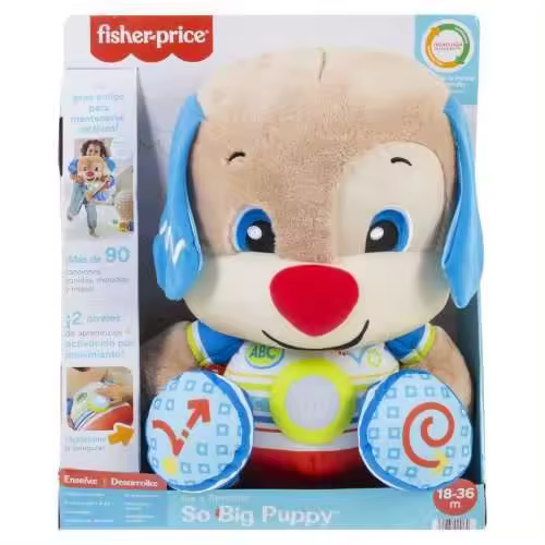 Fisher-Price Ríe y Aprende Perrito grande de juguete con sonidos, canciones y frases, regalo para bebés +18 meses (Mattel HDJ18) - 1