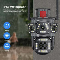 Cámara PTZ WiFi 12MP 4K Con Lente Dual Tres Pantallas Protección Al Aire Libre Detección De Movimiento CCTV IP Vigilancia Exterior - details 8