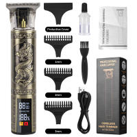 Cortadora De Pelo Eléctrica T9 Peine Dragon Grabado Pantalla Grande USB Carga Rápida 0.5-10mm Ajuste De Longitud Para Cabeza Rostro Y Cuerpo - details 2