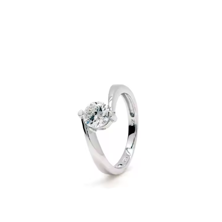 Anillo Solitario Lineargent Diseño Arqueado - 1