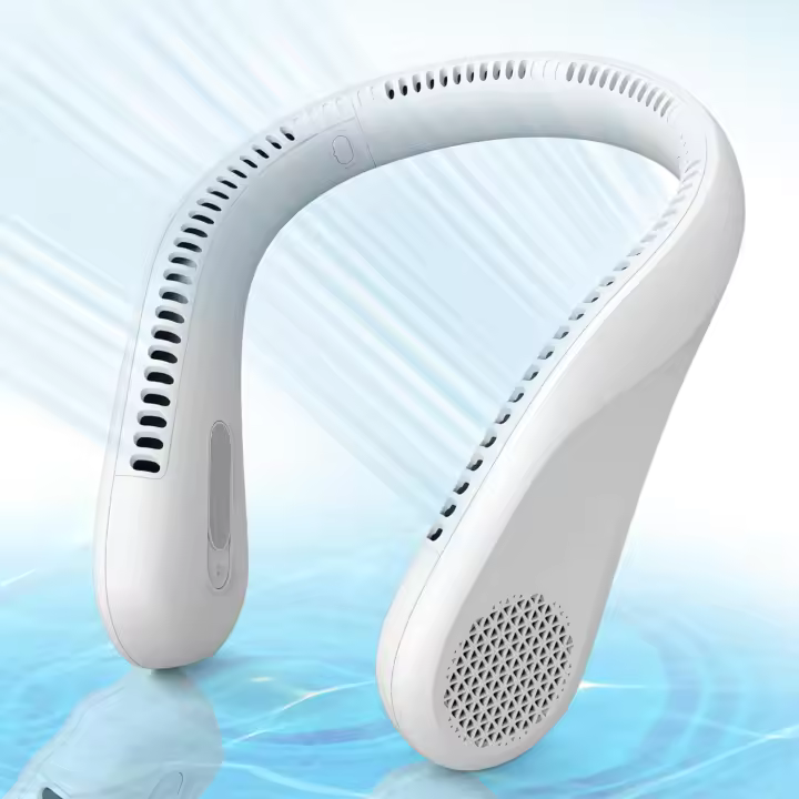 Ventilador de Cuello portátil, ventilador de Cuello sin Aspas, ventilador personal recargable por USB, recargable, para Viajes en interiores y Exterior, Diseño de auriculares, 5 velocidades de funcionamiento - 1