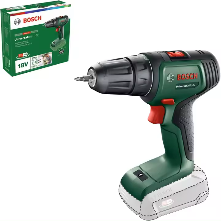 Bosch Home and Garden UniversalDrill - taladro y atornillador a batería, 18 V (sin batería, sistema de 18 V, en caja de cartón) - 1