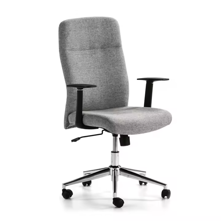 Sillón de Oficina VS Venta-Stock Tapizado en Tela Gris Claro/oscuro con Ajuste de Altura y Mecanismo Basculante - 1