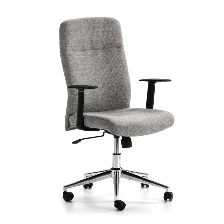 Sillón de Oficina VS Venta-Stock Tapizado en Tela Gris Claro/oscuro con Ajuste de Altura y Mecanismo Basculante - 1