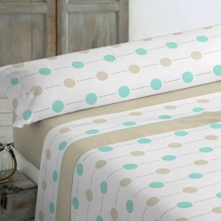KYTZIAS - Juego de Sábanas Verano tacto Extrasuave. Juego de cama 3 Piezas Microfibra. Sábanas de Verano de colores. Ropa de cama lisa y suave. Estampados modernos para cama de 90, 105, 135 y 150 cm. - 1