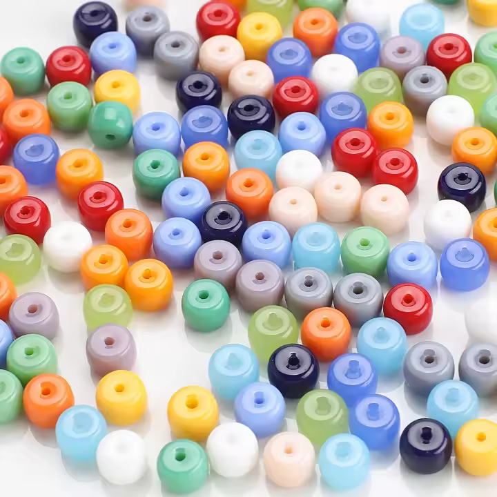 60Pcs 6x8mm Mixed Crystal Glass Beads Espaciadores Cilíndricos Para Manualidades Joyería DIY Collares Pulseras - 1