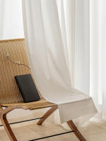 Cortina De Voile Blanca Semi-Nocturna De Poliéster Alta Calidad Para Sala De Estar Oficina Hotel - Preciso Al Detalle Y a Un Buena Precios - details 7
