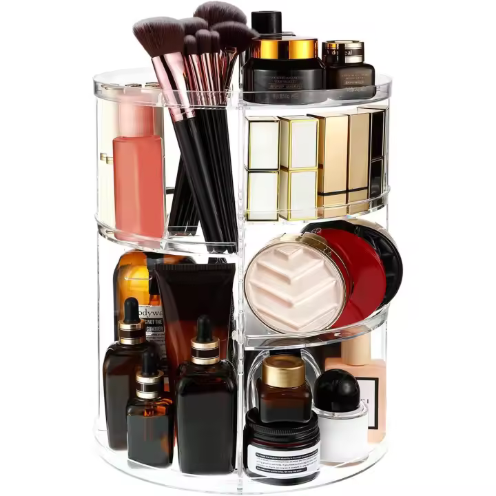 Organizador de Maquillaje Giratorio 360 Grados, Almacenaje Maquillaje, Rotación Ajustable, Gran Capacidad, with Múltiples Functiones - 1