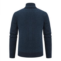 Chaqueta De Punto Para Hombre 2023 Cuello Erguido Gruesa Y Cálida Cardigan Suéter Casual Abierta Por Cremallera Manga Larga - details 18