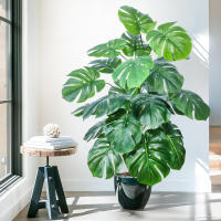 Planta Artificial De Monstera Grande 40-110cm Hojas Verdes De Tortuga Para Decoración De Jardín Y Habitaciones Material Sintético - details 0