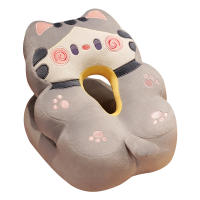 Cojín De Espalda Kawaii De Seda Hielo Para Oficina Y Hogar Cojín De Gato De Peluche Para Descanso Y Decoración Regalo Para Niños - details 8