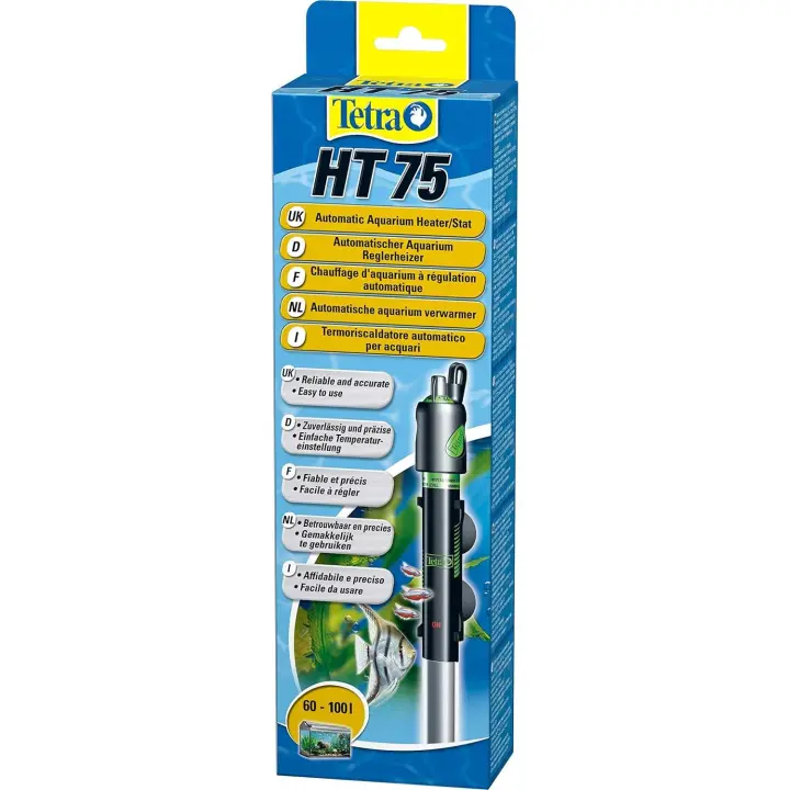 Tetra HT 75 - Potente calentador de acuario para cubrir diferentes niveles de potencia con el mando de ajuste de temperatura para peceras de 60 a 100 litros - 1