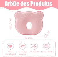 Almohada para Bebe, viscoelástico, almohada para Bebe, antiplagiocephaly, adecuada para recién nacidos de 0 a 12 meses, color De Rosa - details 3