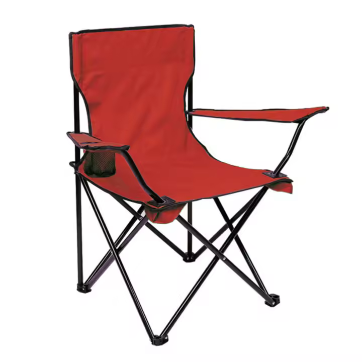 Silla plegable camping silla pesca playa acampada exterior con reposabrazos portavasos de malla blosa lateral resistente 50x50x80c - 1