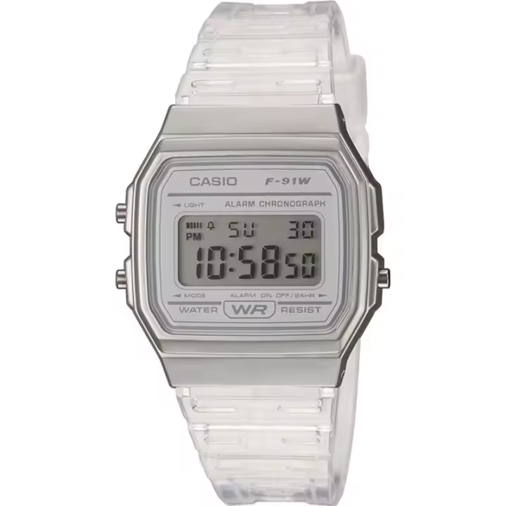 Reloj Casio Timeless Unisex Digital Color Blanco Translucido F-91ws-7ef - 1