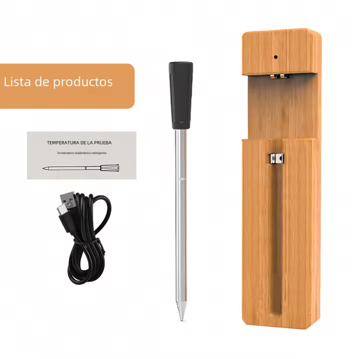 Termómetro De Carne Con Bluetooth 165 Pies Termómetro Inteligente Para Alimentos Con Cable De Carga USB Para Horno Asador - 1