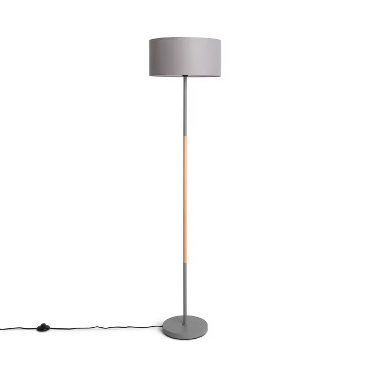 Ledkia Lámpara de Pie Silinda - Diseño Nórdico en Madera y Metal con Iluminación LED Personalizable - 1
