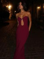 Vestido Bodycon Elegante Lygens Sin Espalda De Mujer Para Noche Playa Fiesta Verano 2025 Moda Hollow out Slim Fit Longitud Pierna - details 15