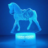 Lámpara De Noche LED 3D Ilusión Caballo Para Dormitorio Decoración De Luces De Navidad Regalos Para Niños Luz De Mesa Infantil - details 5