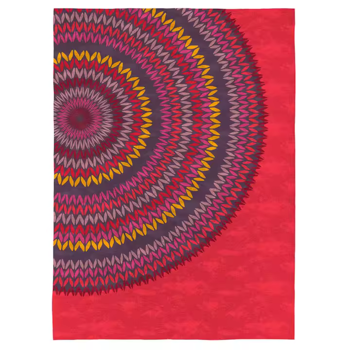 RUGS&RUGS - Alfombra decorativa MANDALA  rojo. Varios tamaños disponibles. - 1