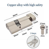 Cilindro De Cerradura De Reemplazo Para Puertas Internas De Hogar Antirrobo Aleación De Zinc Aleación De Cobre 60mm 70mm 80mm Con Llaves - details 11