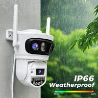 Cámara De Seguridad IP 15MP 8K Con Tres Lentes Wifi Exterior Tres Pantallas Vigilancia De Video Visión Nocturna Detección De Humanos CAM - details 16