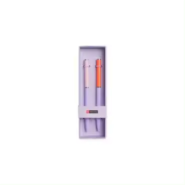 SETS 2 BOLÍGRAFOS FINOS MORADO Y ROSA     PERGAMINO - 1