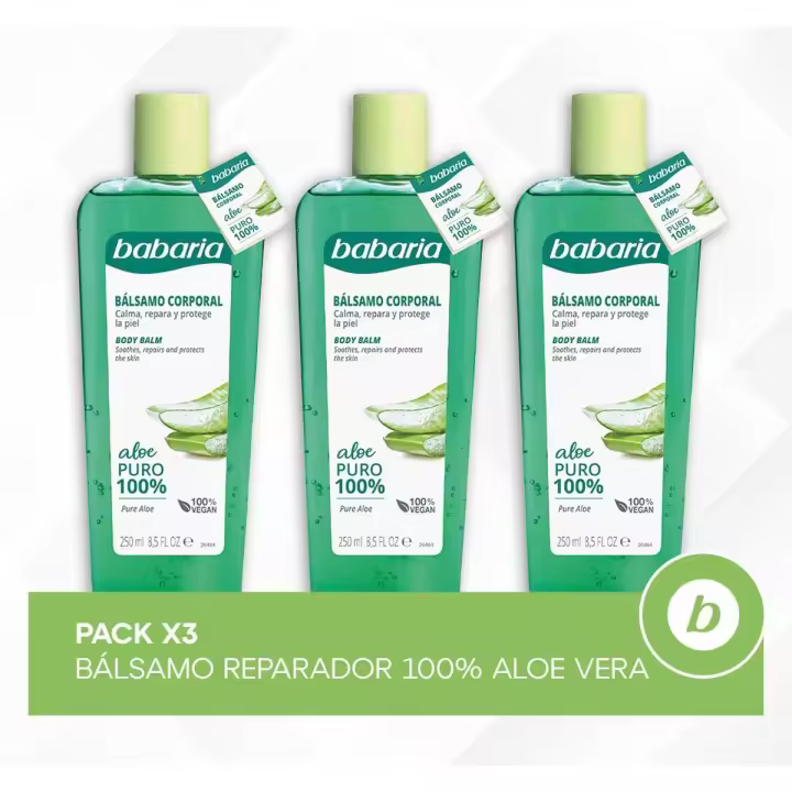 BABARIA PACK X3 BÁLSAMO REPARADOR 100% ALOE VERA - 1