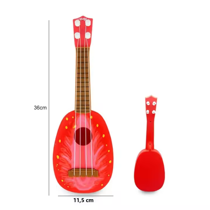 Ukelele Mini De Plástico Estilo Fruta Instrumento De Cordas Para Principiantes Juguete Divertido Para Niños Dibujo Animado Educativo TMZ - 1