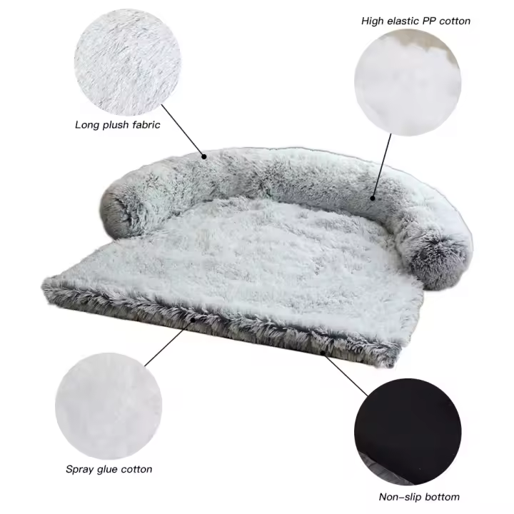 Cojín grande para sofá para perros, cama extraíble para perros, colchón para perros con fondo antideslizante, cómodo colchón para perros adecuado para sofá, cama, suelo-gris degradado-S (90 x 85 x 16 cm) - 1