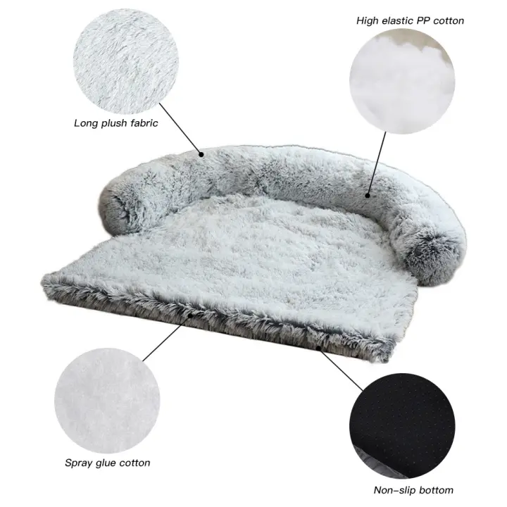 Abrigo para Perros, Cama extrable para Perros, Colchón para Perros con Fondo antideslizante, suelo-gris degradado-S (90x85x16 cm) - 1