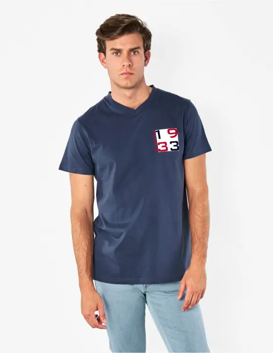 Camiseta marca Spagnolo de hombre con cuadro 1933 Azul Marino SPAGNOLO - 1