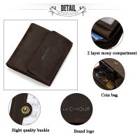 Cartera De Cuero Genuino Para Hombre Pequeña Y Delgada Con Bolsillo Monedas Portatarjetas Vintage Bolsa Para Dinero - details 2