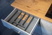 AZERO- Cubertero recortable para cajón de cocina color gris, para ordenar cubiertos y utensilios de cocina material PVC profundidad de 473mm y altura de 45mm - details 2