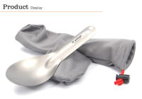 Tiartisan Cuchara De Titanio Puro Ultraligera Pequeña Para Camping Y Picnics Con Bolsa De Almacenamiento Utensilio De Cocina Para Exteriores - details 3