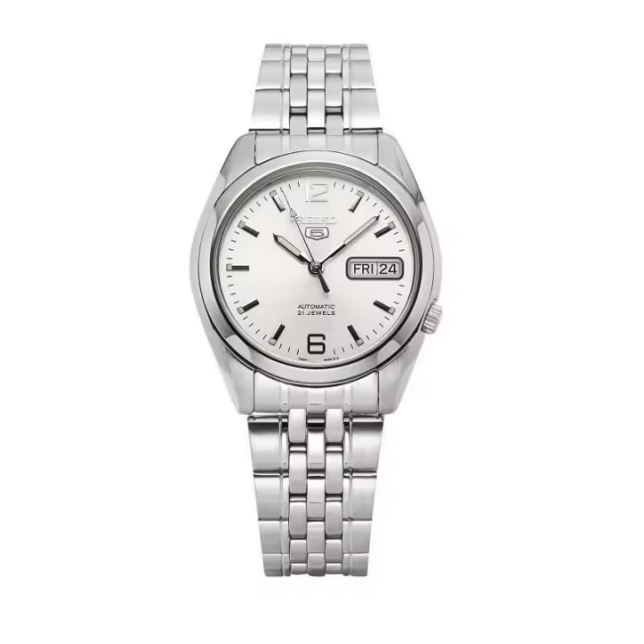 Reloj automático hombre Seiko 5 SNK385K1 dial plata correa acero SNK385 - 1